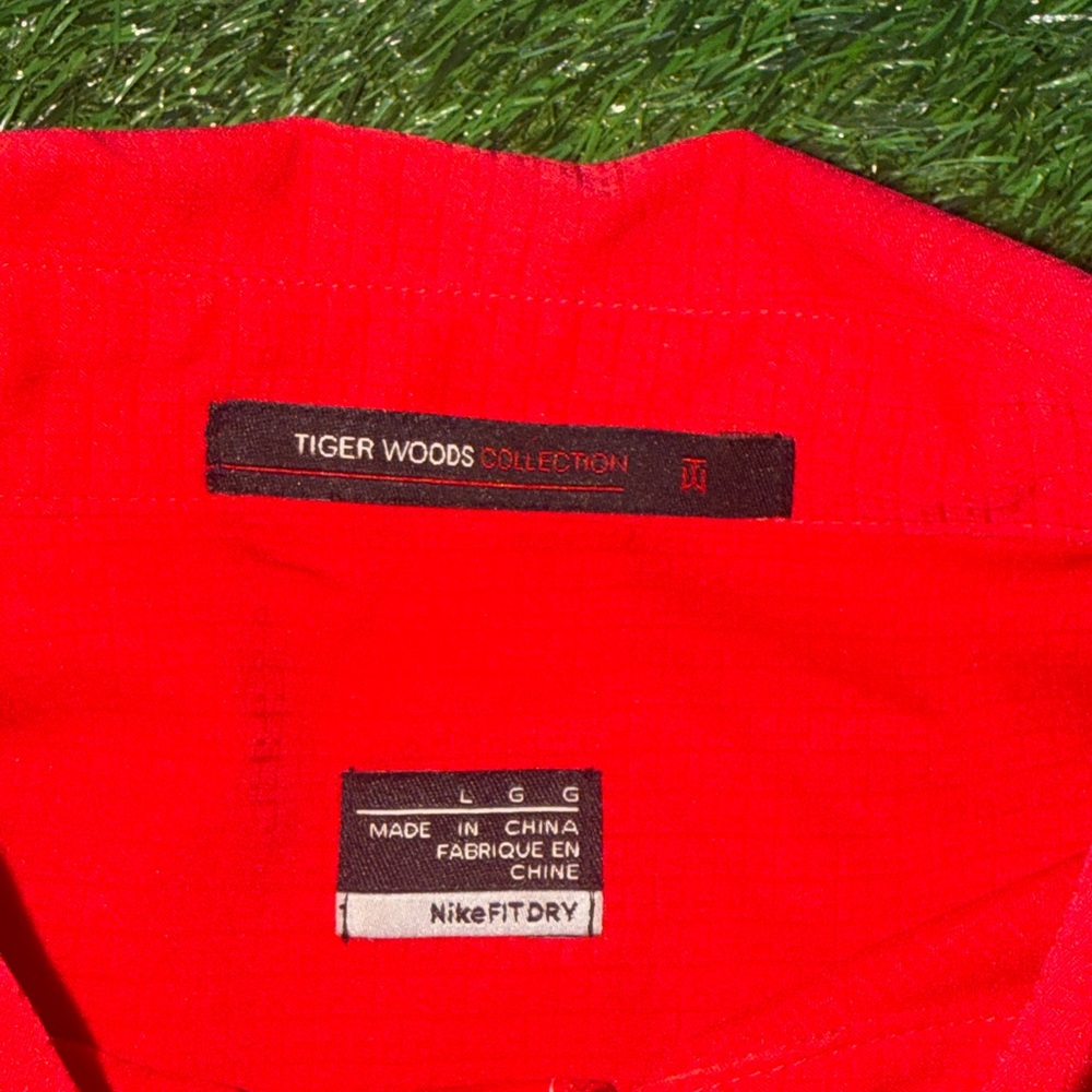 Men's Tiger Woods Collection Red Polo Shirt Nike Fit Dry Large - Picture 2 of 9